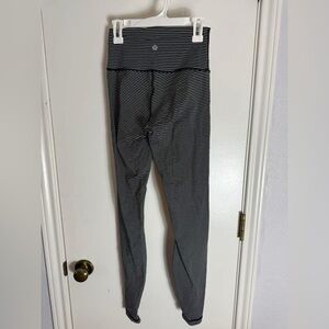 lululemon athletica Black and White Striped tights
